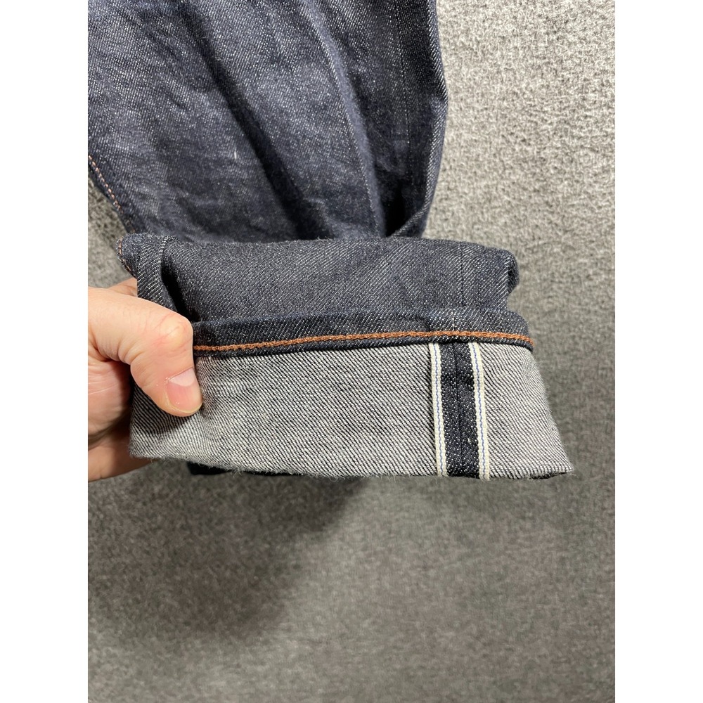 The Unbranded Brand UB222 Tapered Jeans Mens 32x32 Indigo Stretch Raw Selvedge - Picture 2 of 16